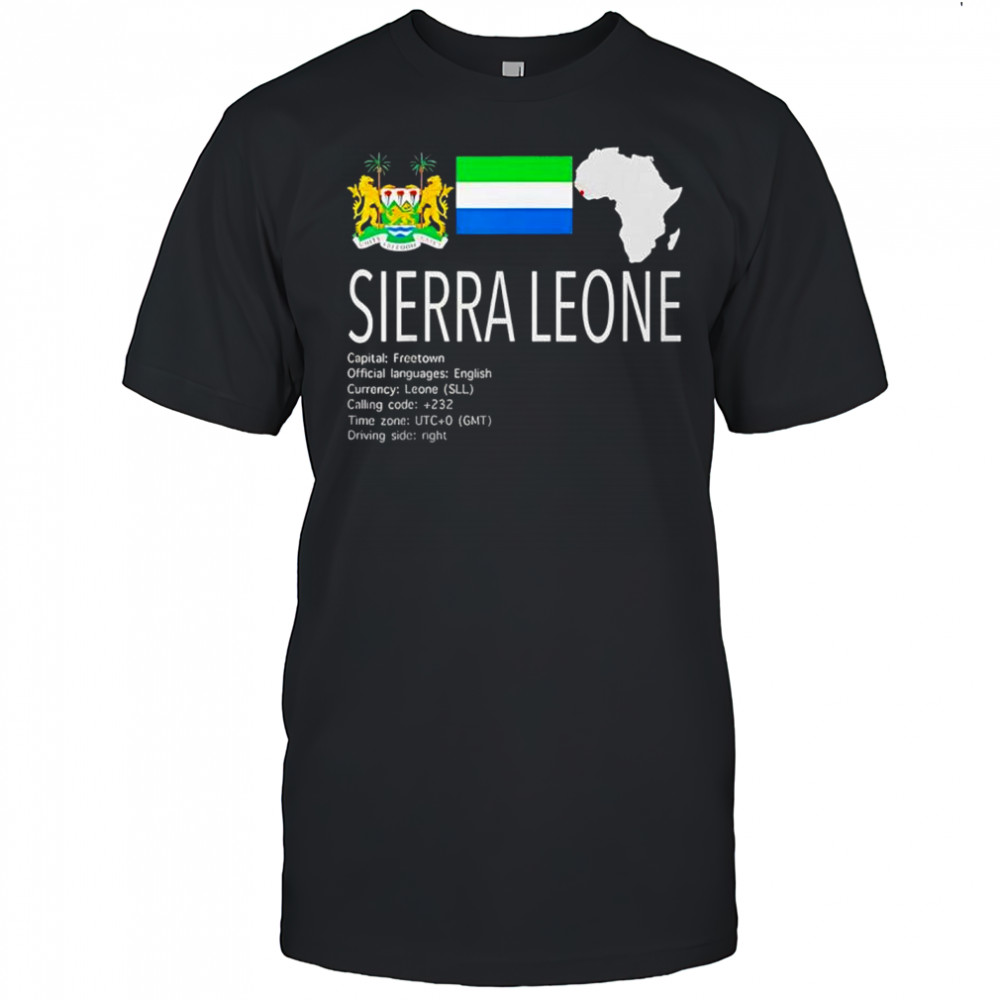 Sierra Leone logo flag and map shirt