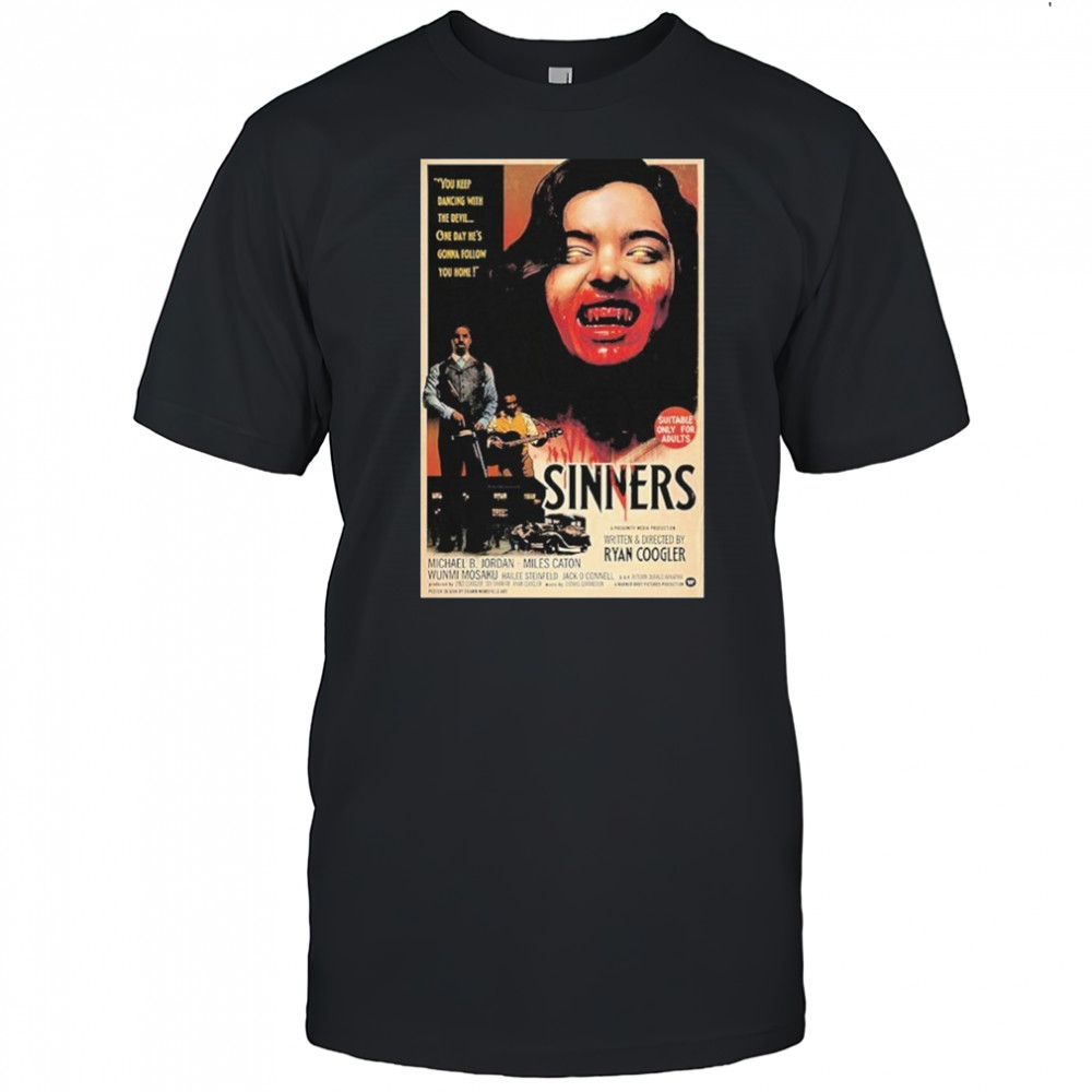 Sinners 2025 Horror Movie Bloody Ryan Coogler Michael B. Jordan Wall T-shirt