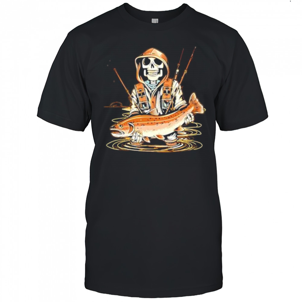 Skeleton death fishing 2025 shirt