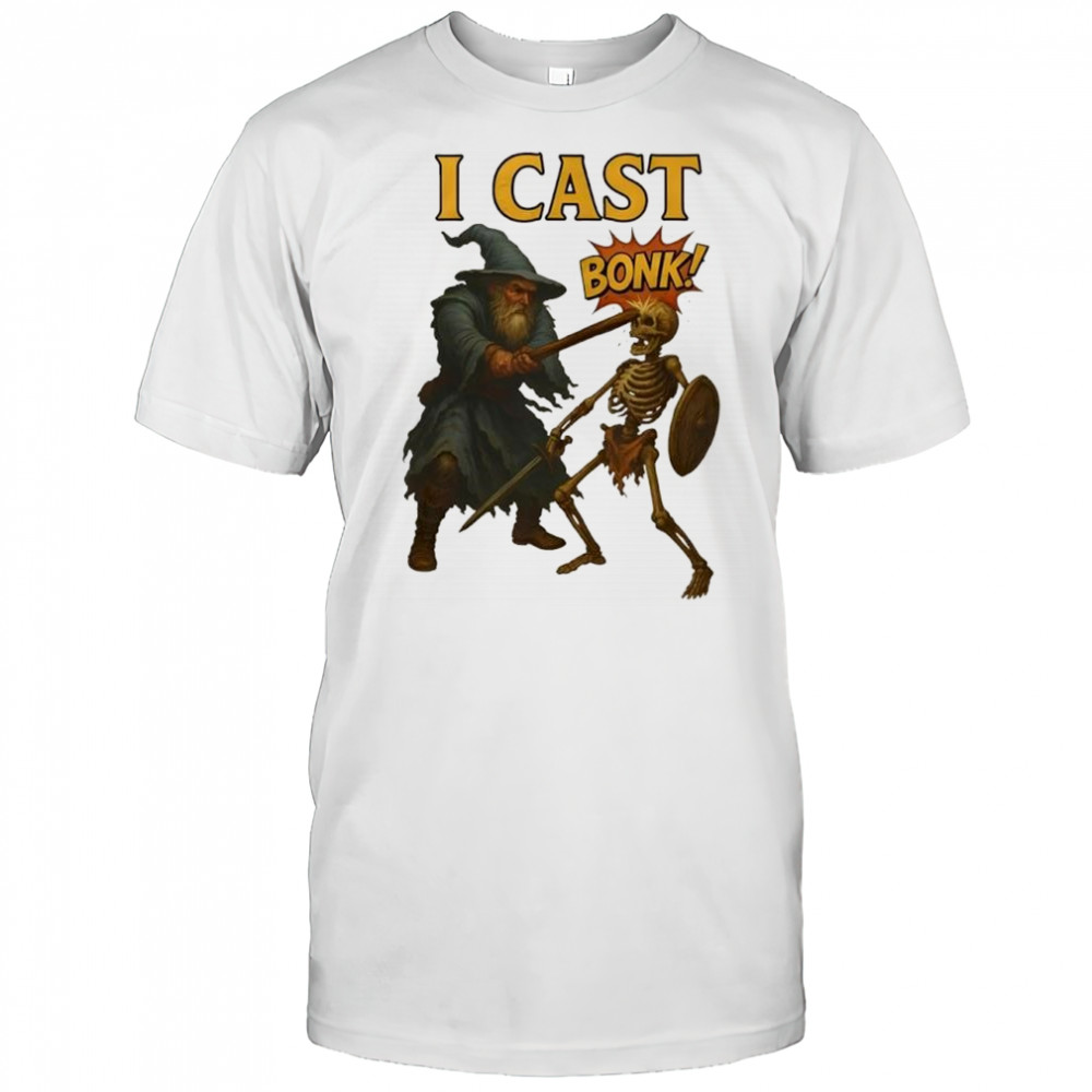 Skeleton Wizard i cast bonk Halloween shirt