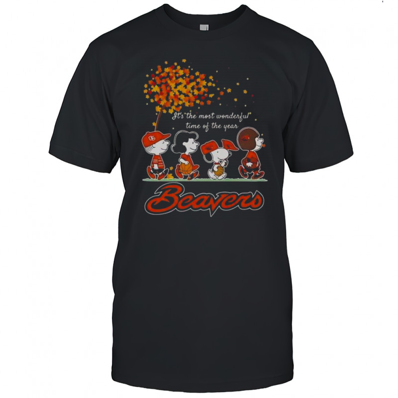 Snoopy And Friends X Beavers Sports Team It’s The Most Wonderful Time Of The Year Autumn T-Shirt