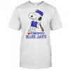 Snoopy in a Toronto Blue Jays baseball logo shirt