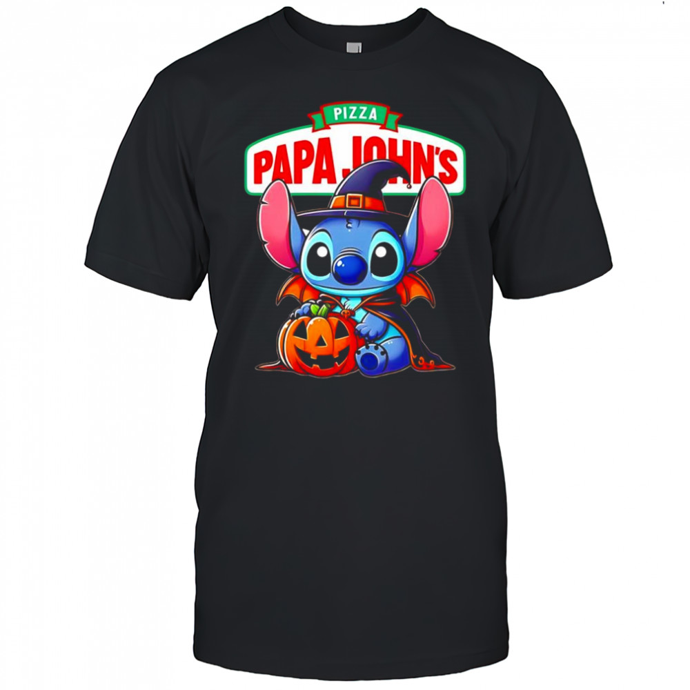 Stitch Witch Halloween with Papa John’s Pizza logo shirt