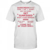 Sunscreen swim eat sunset don’t be crabby get sunkissed make a sand mermaid shirt