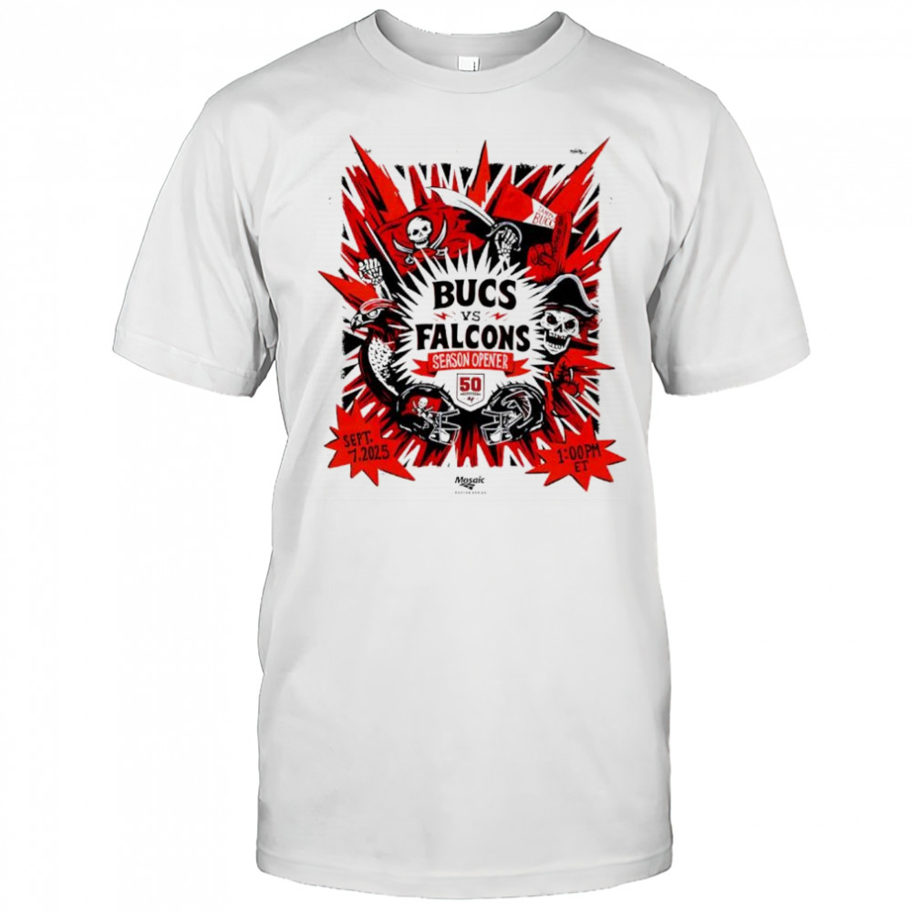 Tampa Bay Buccaneers vs Atlanta Falcons season opener 2025 comic shirt