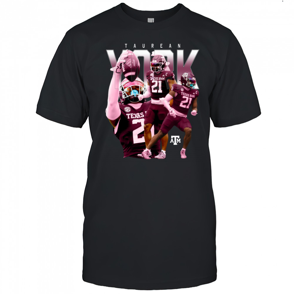 Taurean York Texas A&M Aggies Football Player Collage Graphic 2025 t-shirt