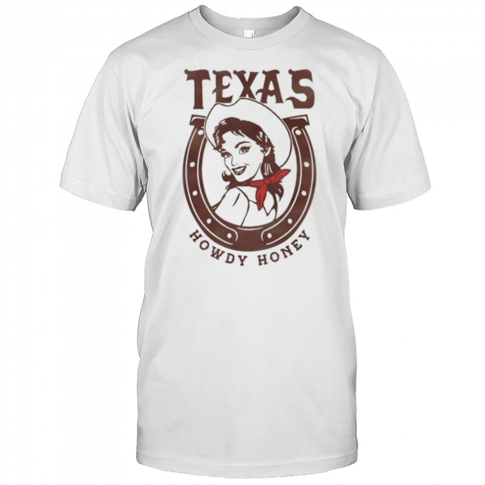 Texas Howdy Honey Pin-Up Cowgirl Horseshoe shirt