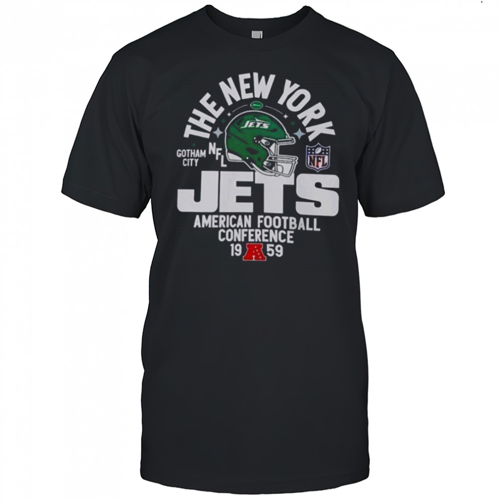The New York Jets Gotham City American Football Conference 1959 Helmet T-Shirt