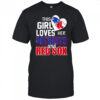 This girl loves her New England Patriots and Boston Red Sox heart logo shirt