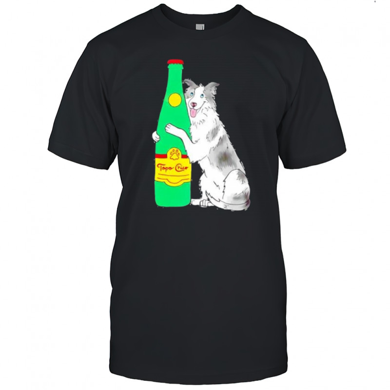 Topo Chico Border Collie Dog Holding A Bottle shirt