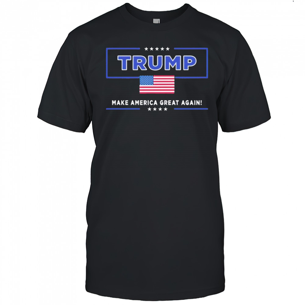 Tyler Robinson in a Trump Make America great again flag shirt