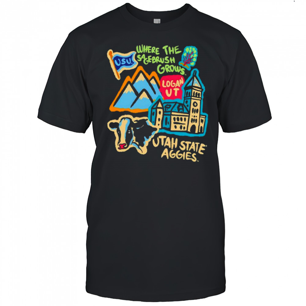 Utah Utes Where the Sagebrush Grows Utah State University Paint Crew shirt