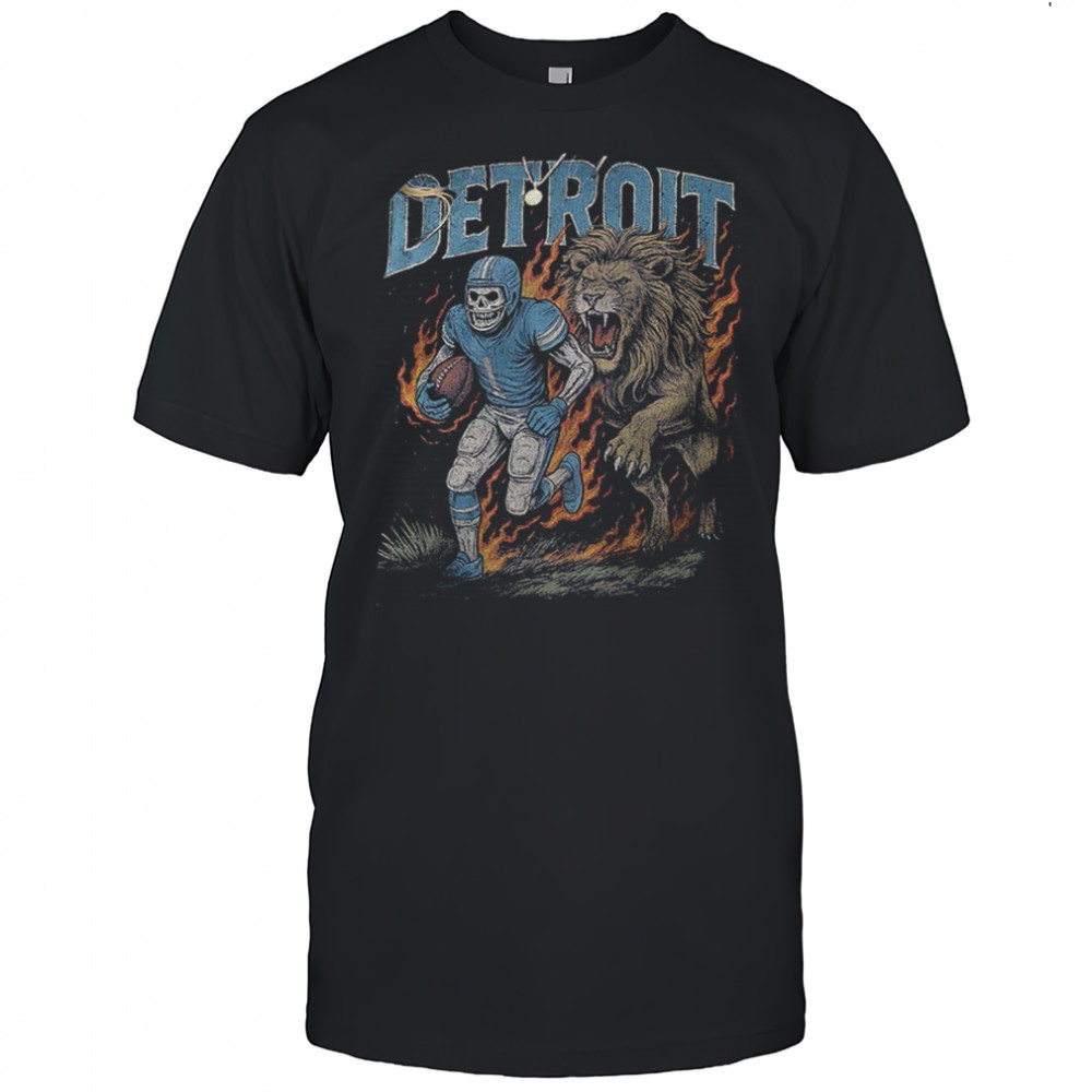 Vintage Lions Football Lion chasing football player NFL 2025 shirt