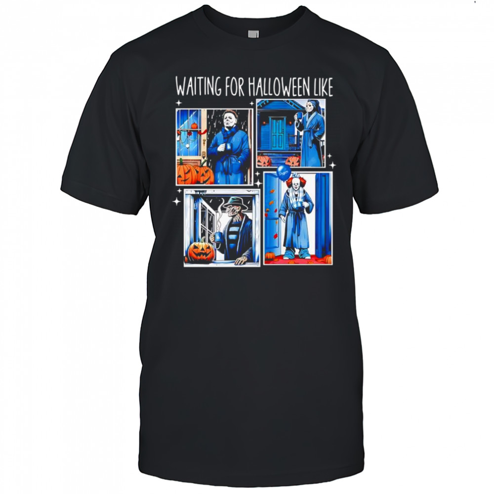 Waiting for Halloween like horror movie villain resting retro graphic shirt