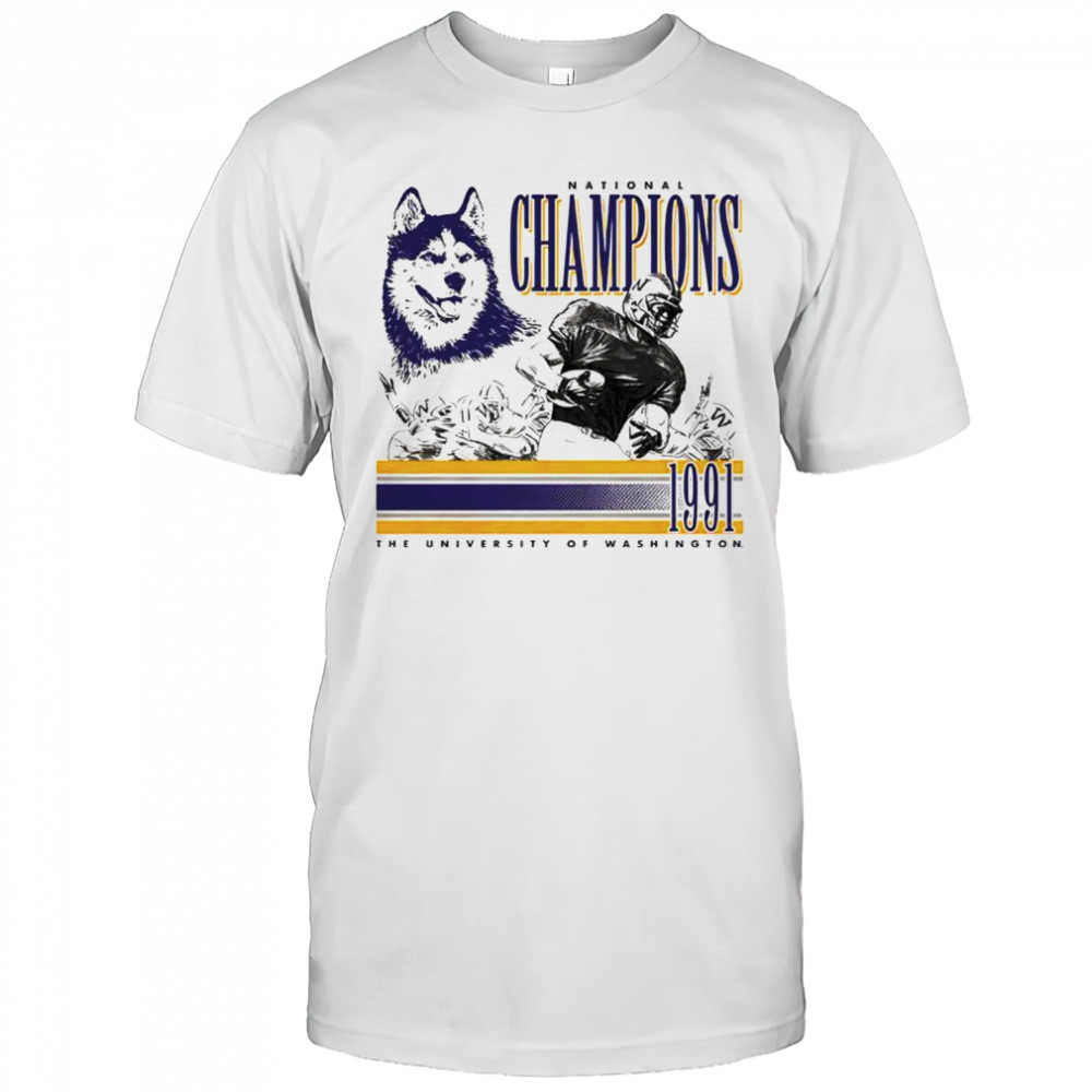 Washington Huskies football 1991 national Champs vintage shirt mascot graphic shirt