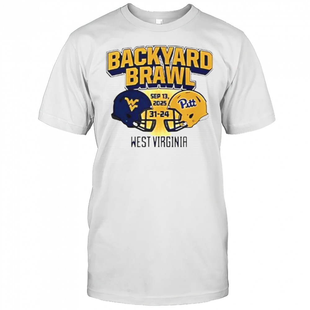 West Virginia Mountaineers Beat Pittsburgh Panthers 31-24 Backyard Brawl T-Shirt