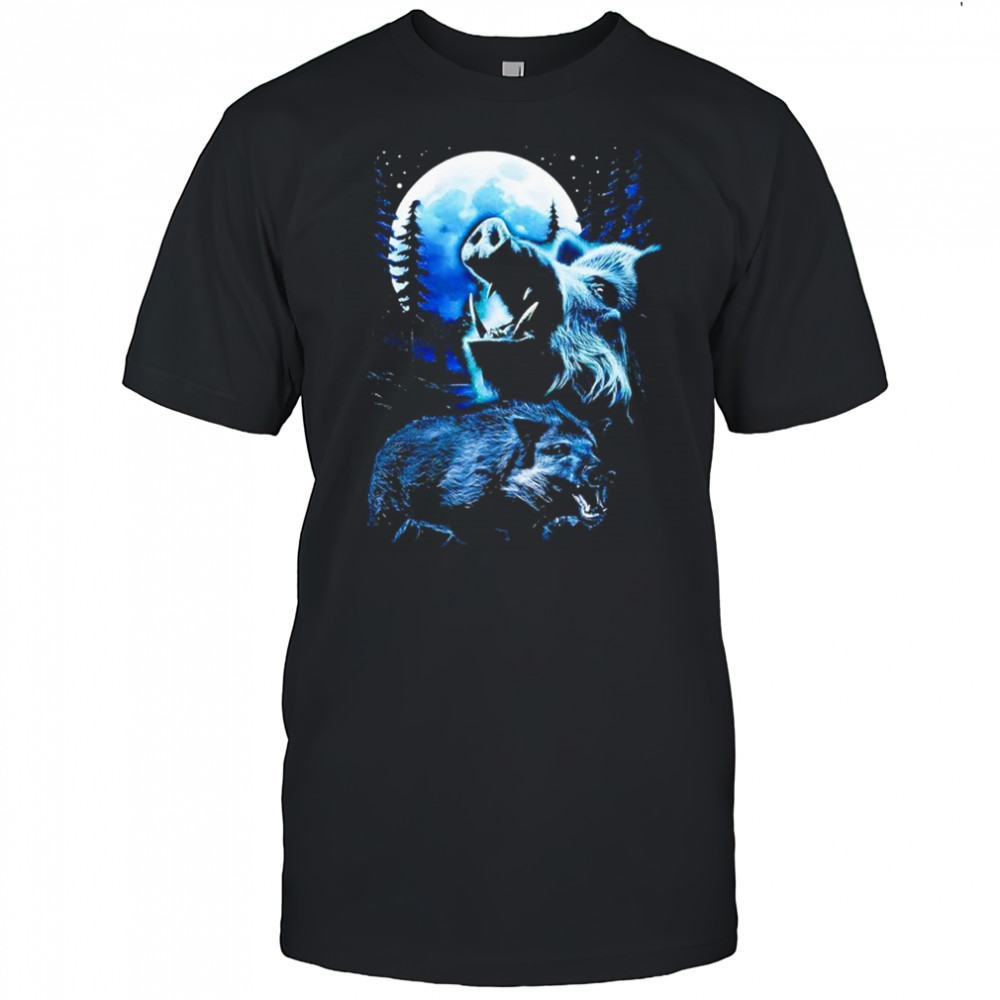 Wild boar howling at the moon shirt
