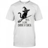 Yes i can drive a stick Funny Halloween Cat Witch Spooky shirt