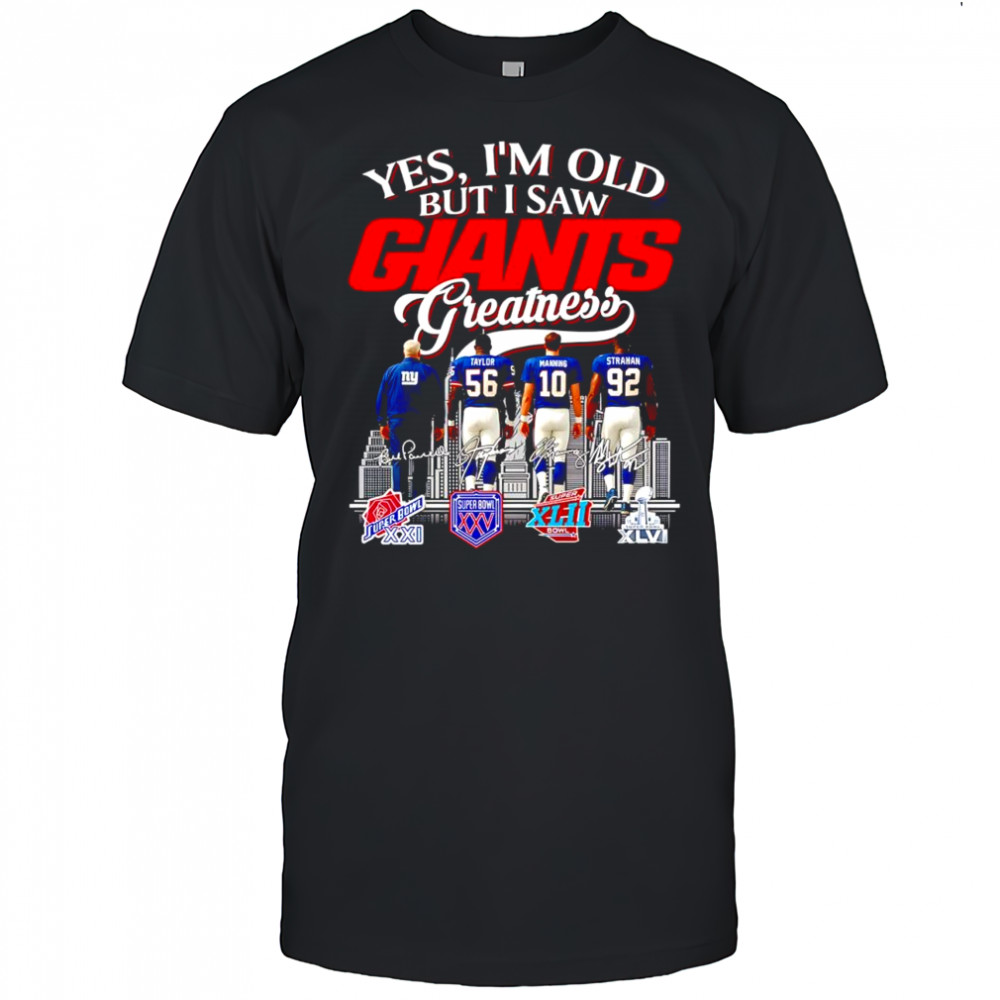 Yes i’m old but i saw New York Giants Greatness legends signatures players team shirt