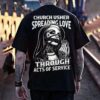 CHURCH USHER SPREADING LOVE THROUGH ACTS OF SERVICE Tied Nun Print Men's T-shirt