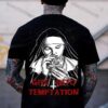 GIVE INTO TEMPTATION Smoking Nun Print Men's T-shirt