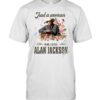 Just A Woman Who Loves Alan Jackson Floral T-Shirt