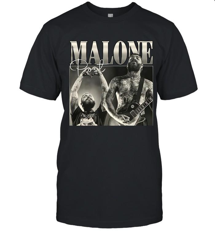 Post Malone Guitar Performance Black And White Art T-Shirt