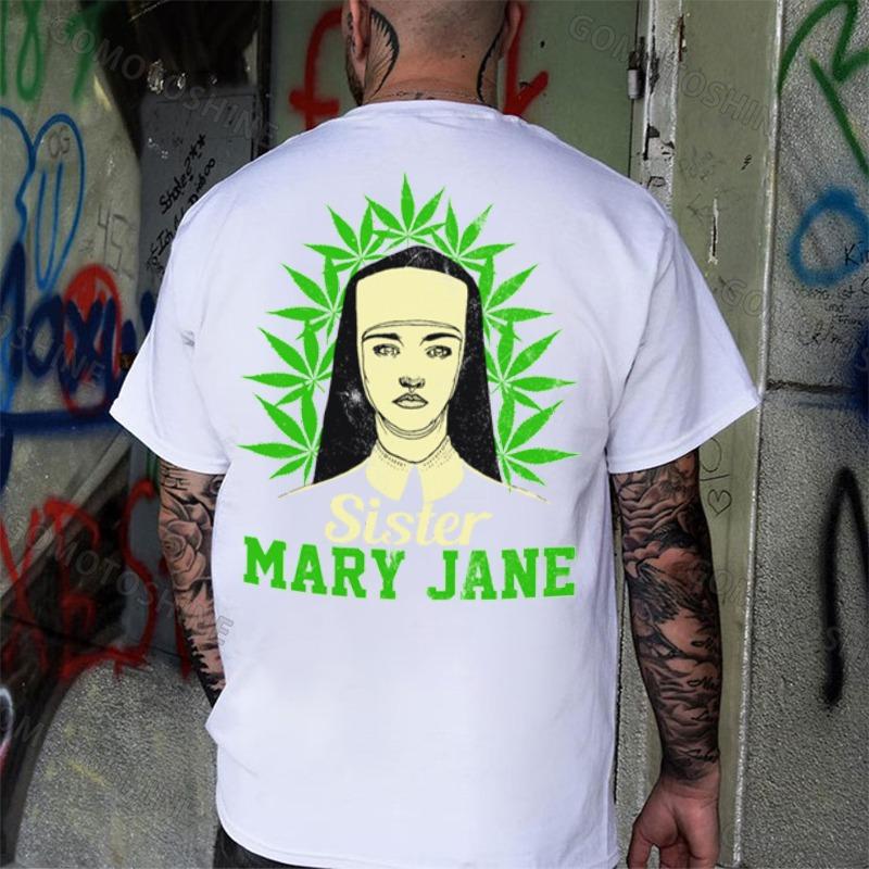 Sister MARY JANE Nun leaves Print Men's T-shirt