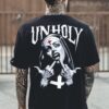 UNHOLY Defiant Old Nun Print Men's T-shirt