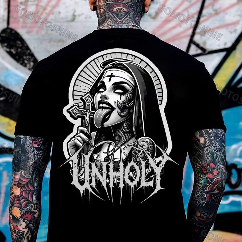 UNHOLY Nun Licks Crucifix T-shirt