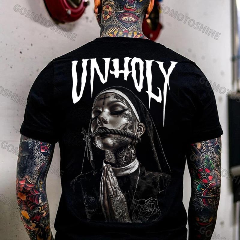 UNHOLY Praying Tied Nun Print Men's T-shirt