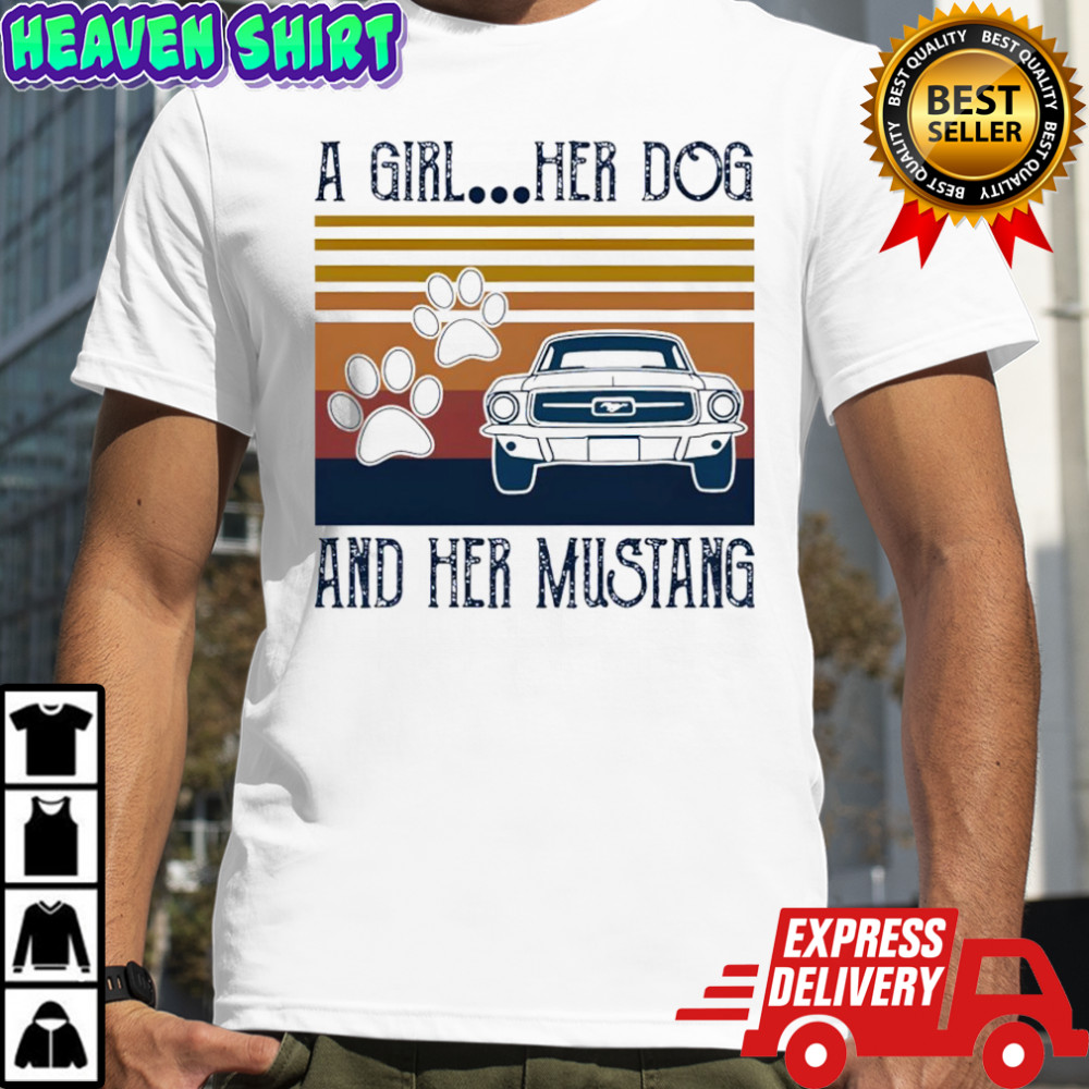 A Girl Her Dog And Her Mustang Vintage Shirt