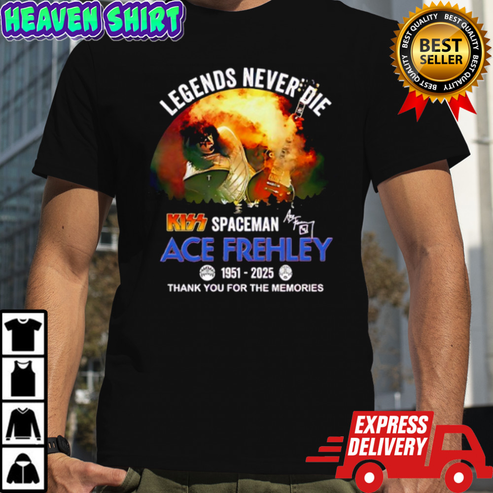 Ace Frehley Kiss Spaceman legends never die 1951 2025 thank you for the memories shirt