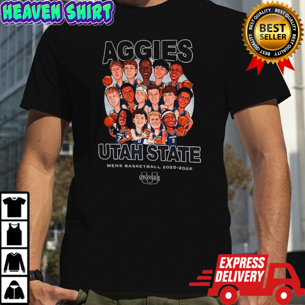 Aggies Utah State men’s basketball 2025-2026 cartoon shirt
