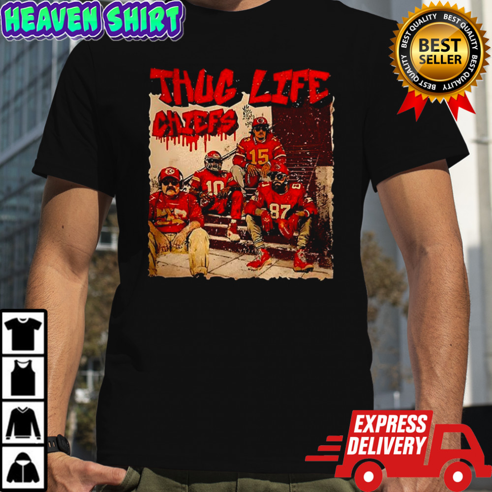 Andy Reid Patrick Mahomes Travis Kelce Tyreek Hill Kansas City Chiefs Thug Life Chiefs retro shirt