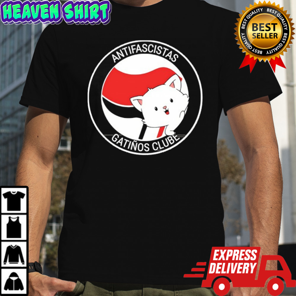 Antifascistas gatiños clube logo cat shirt