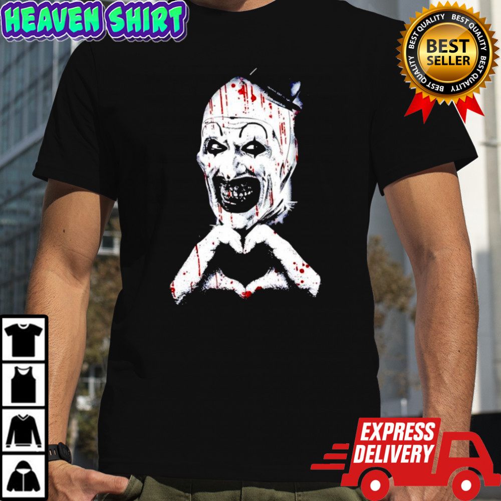 Art The Clown Creepy Heart Hands graphic shirt