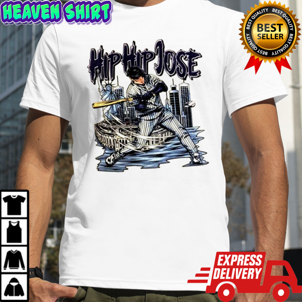 Austin Wells wearing Hip Hip Jose New York Yankees shirt