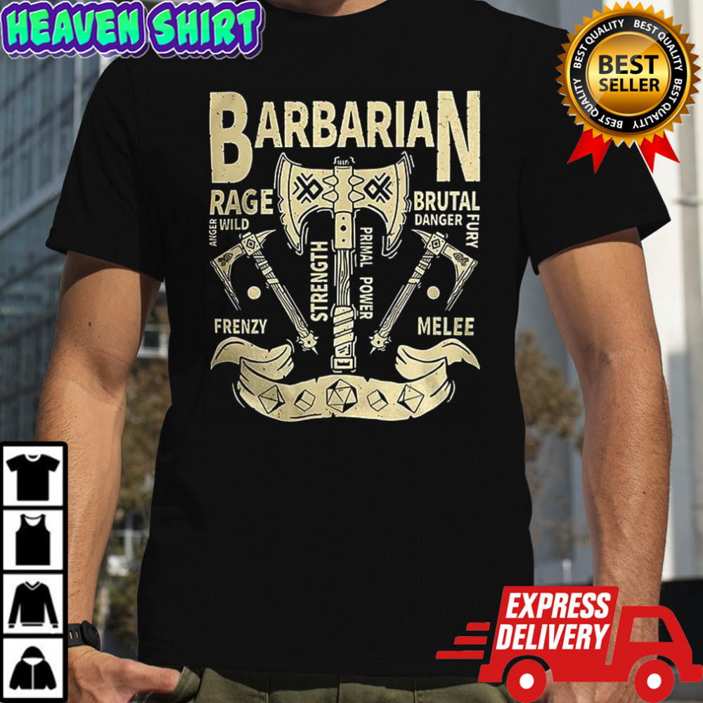 Barbarian Grunge Dungeons and Dragons shirt