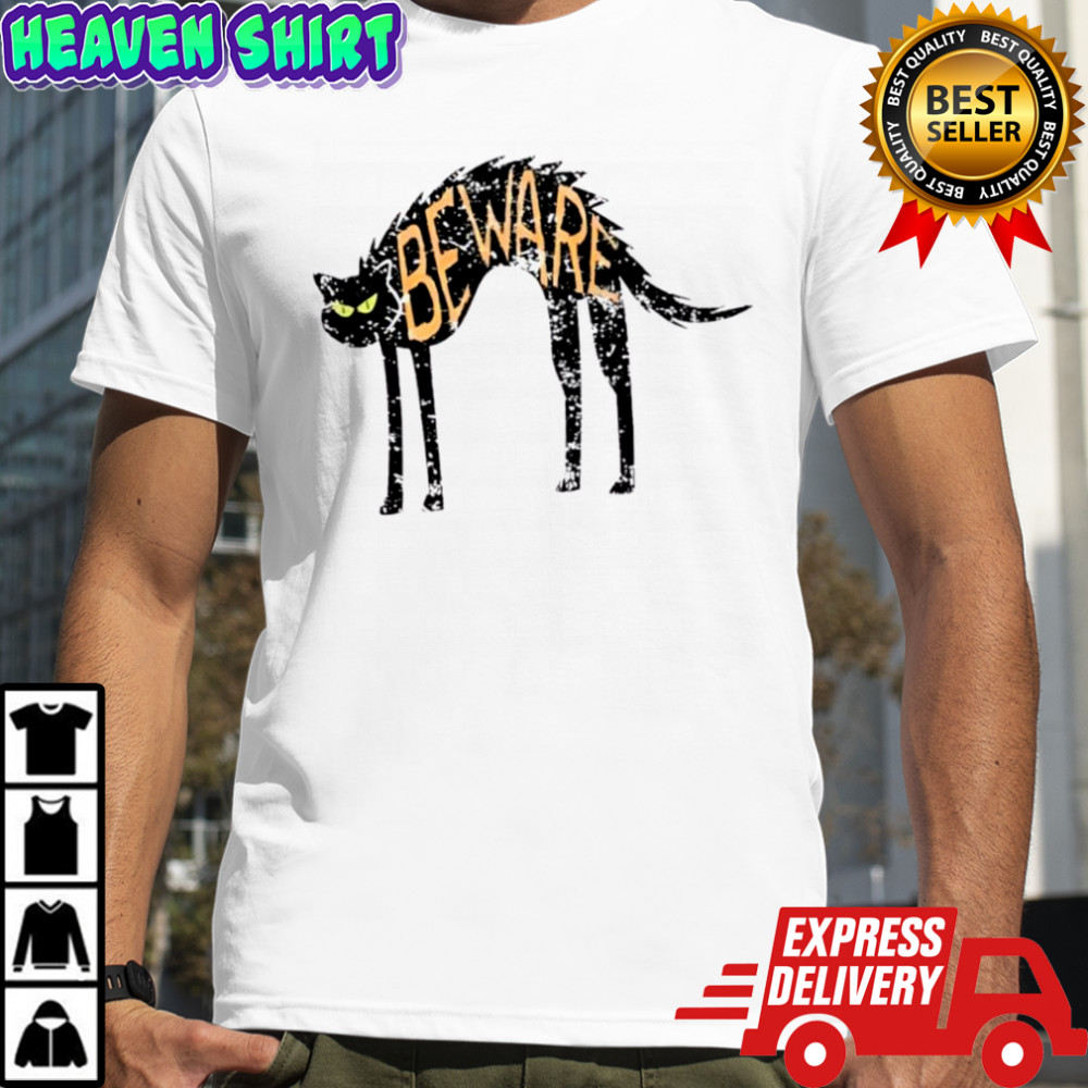 Beware Black Cat Halloween T-shirts