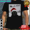 Black Cat Selfie with Santa Sleigh Christmas T-Shirt