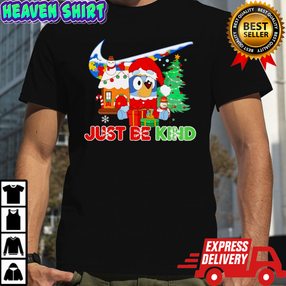 Bluey Christmas x Autism Awareness logo just be kind shirt