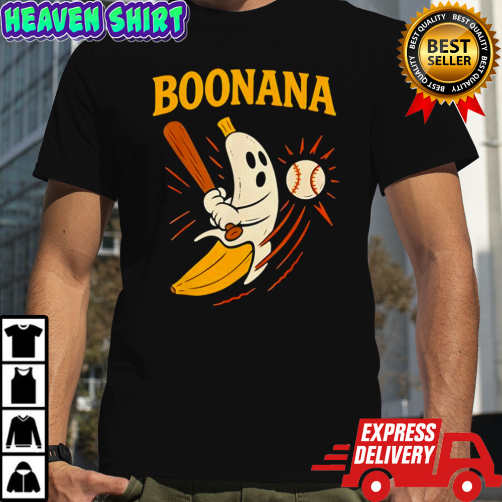 Boonana Baseball Funny Halloween Ghost Spooky Banana Costume shirt