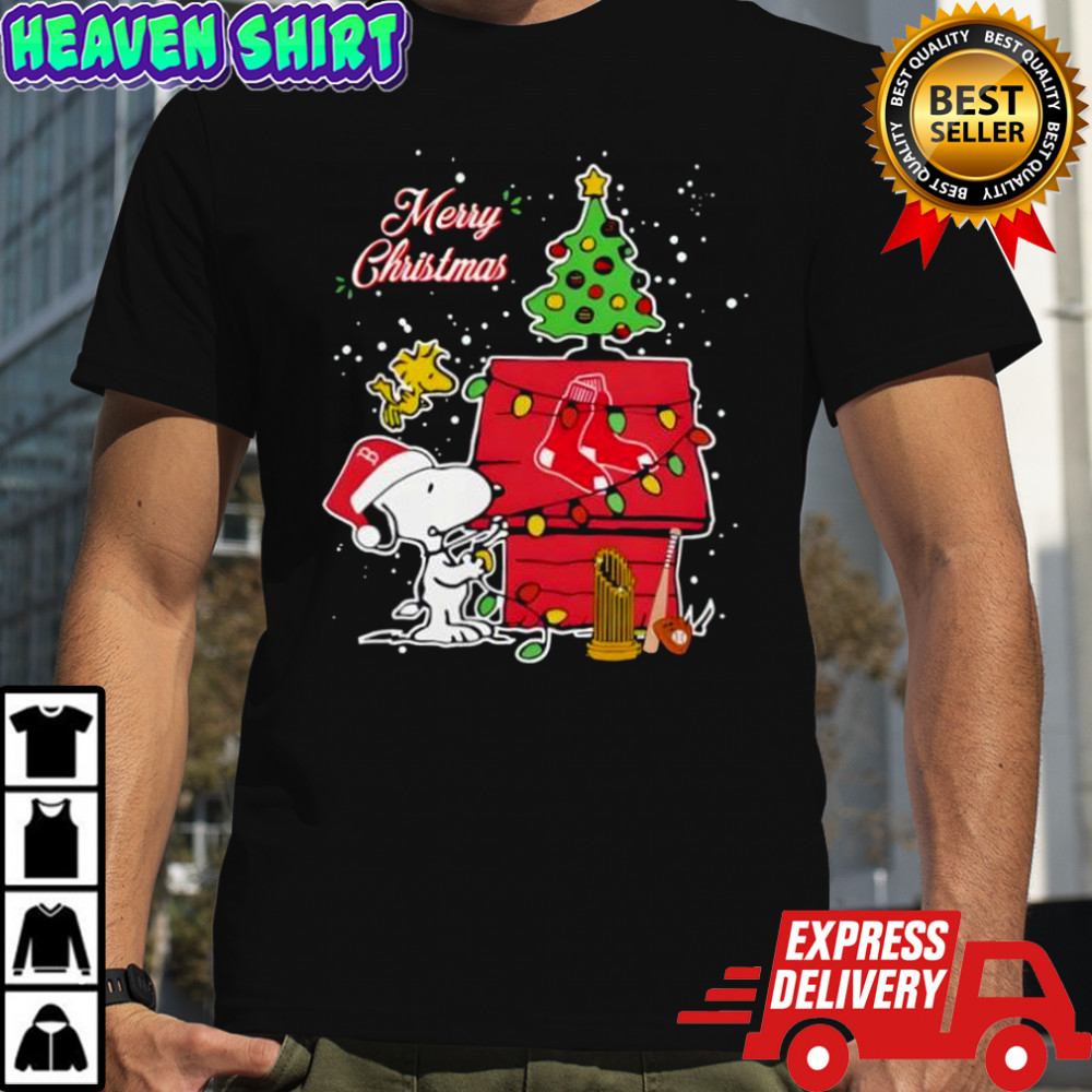 Boston Red Sox Merry Christmas With Snoopy vs Woodstock shirt