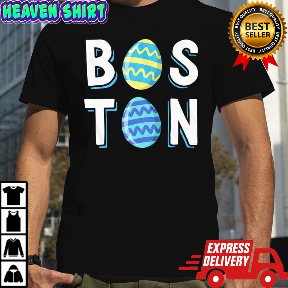 Boston stacked easter eggs shirt