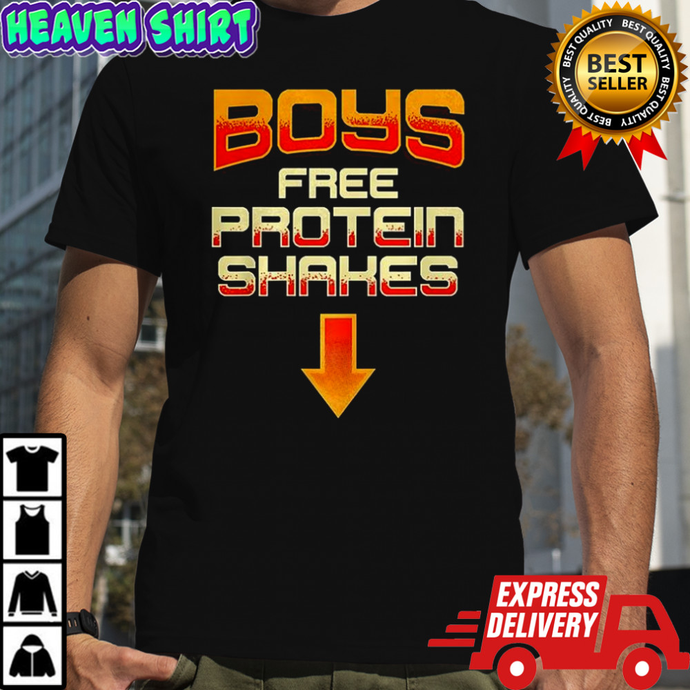 Boys free protein shakes funny Gym shirt