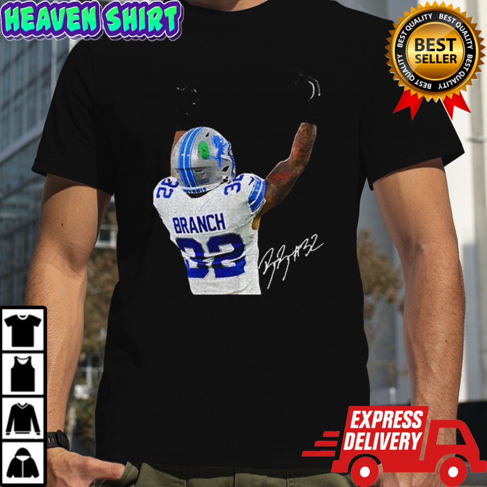 Brian Branch With Signature Bootleg Detroit Football shirt