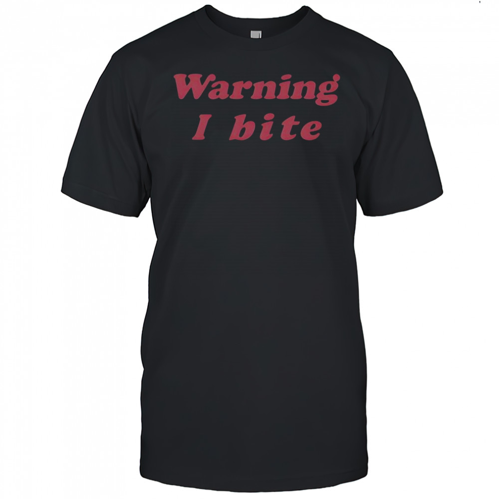 Brooklynnmilly Wearing Warning I Bite Shirt