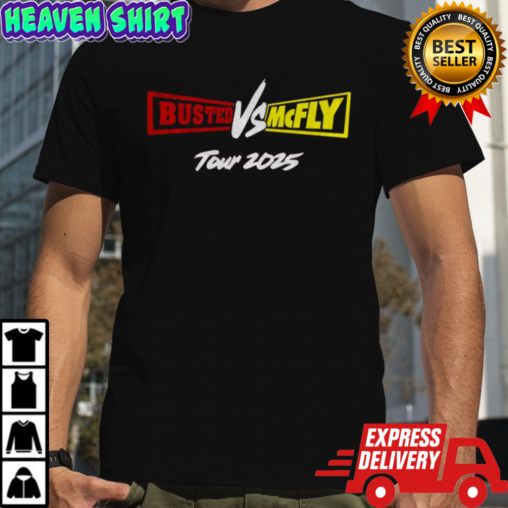 Busted vs McFly Tour 2025 logo shirt