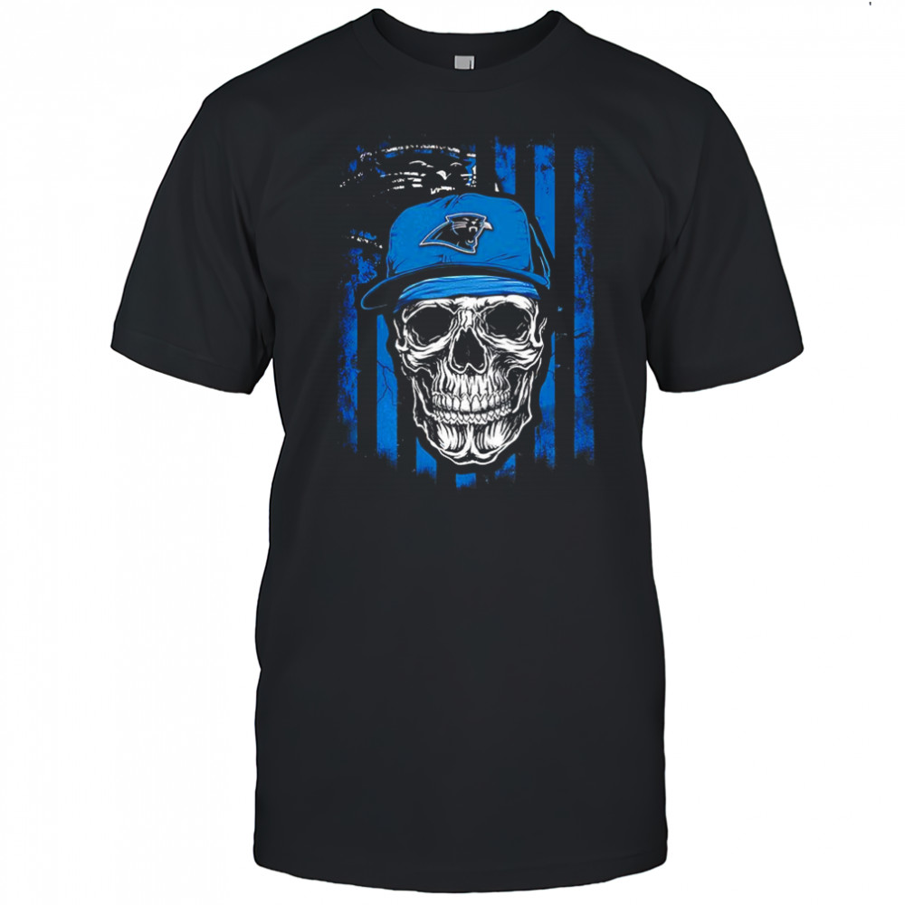 Carolina Panthers NFL skull American flag football lover shirt